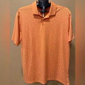 Nike Dri-Fit Golf Polo Men’s L Orange Floral Geo Print Performance Shirt